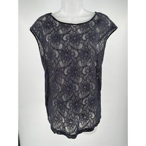 NWT Eddie Bauer Floral Lace Sleeveless Top Size Large